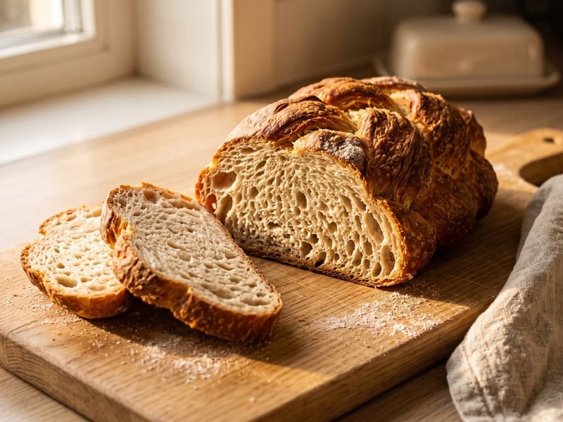 Bread with real crumb